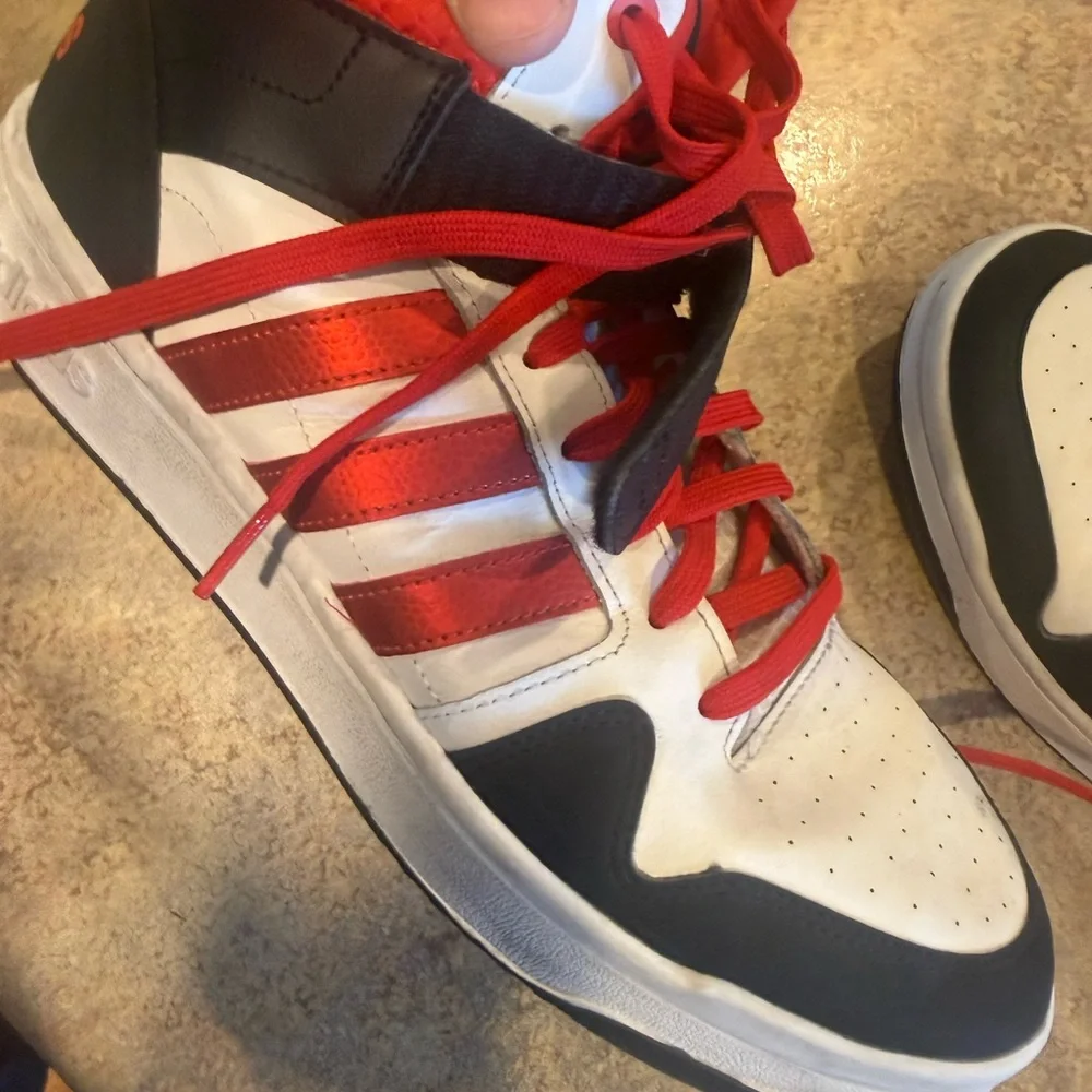 Adidas Men's High-Top Sneakers - Red, Black, White - Picture 2 of 16